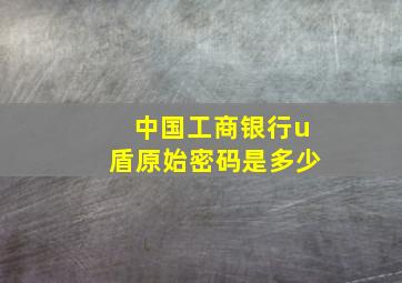 中国工商银行u盾原始密码是多少