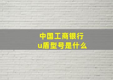 中国工商银行u盾型号是什么