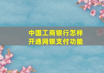 中国工商银行怎样开通网银支付功能