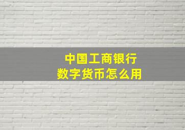 中国工商银行数字货币怎么用