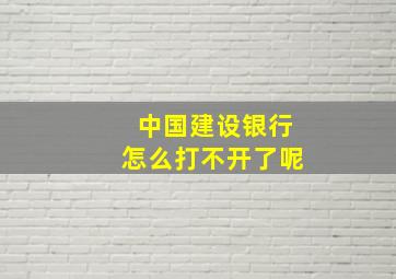 中国建设银行怎么打不开了呢