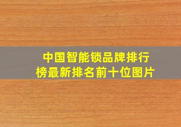 中国智能锁品牌排行榜最新排名前十位图片