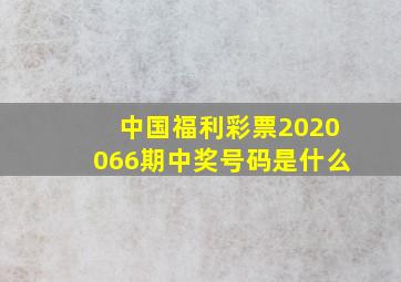 中国福利彩票2020066期中奖号码是什么