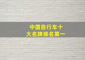 中国自行车十大名牌排名第一