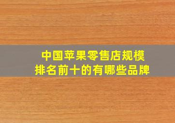 中国苹果零售店规模排名前十的有哪些品牌