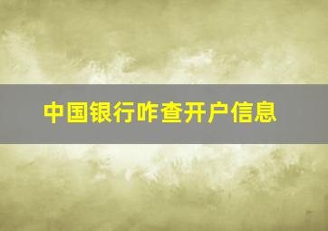 中国银行咋查开户信息