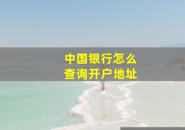 中国银行怎么查询开户地址