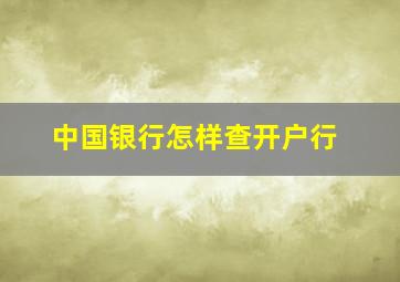 中国银行怎样查开户行