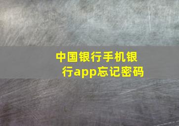 中国银行手机银行app忘记密码