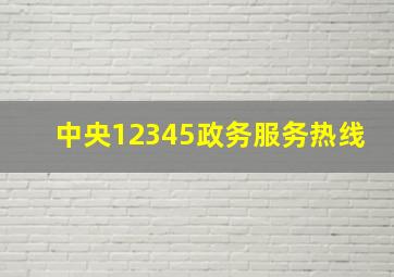 中央12345政务服务热线