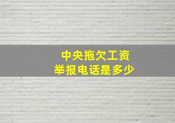 中央拖欠工资举报电话是多少