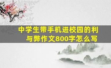 中学生带手机进校园的利与弊作文800字怎么写