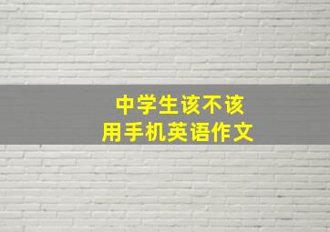 中学生该不该用手机英语作文