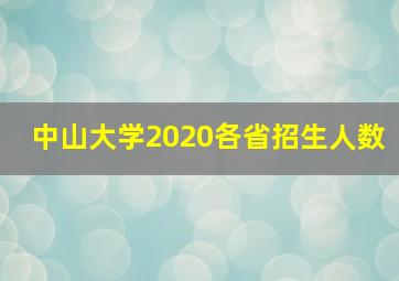 中山大学2020各省招生人数