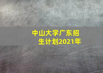 中山大学广东招生计划2021年