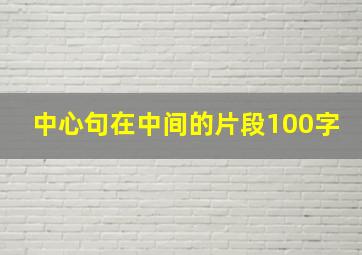 中心句在中间的片段100字