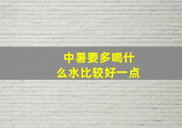 中暑要多喝什么水比较好一点