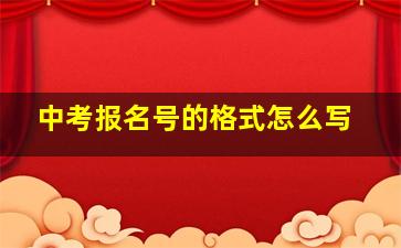 中考报名号的格式怎么写