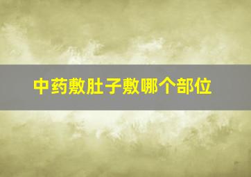 中药敷肚子敷哪个部位