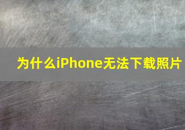 为什么iPhone无法下载照片