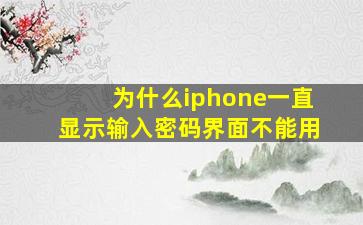 为什么iphone一直显示输入密码界面不能用