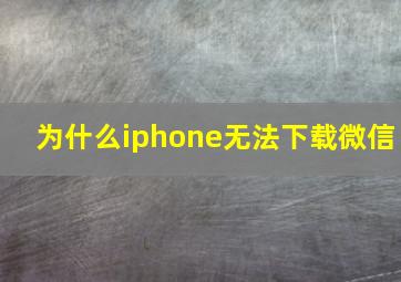 为什么iphone无法下载微信