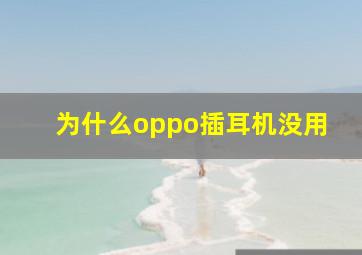 为什么oppo插耳机没用