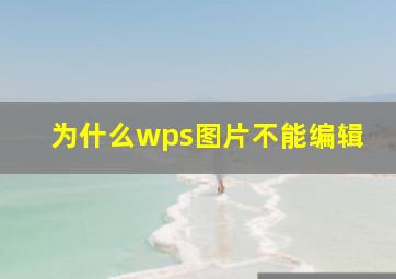 为什么wps图片不能编辑