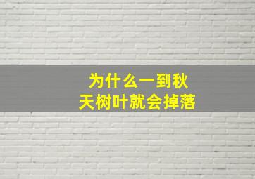 为什么一到秋天树叶就会掉落