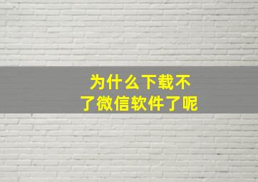 为什么下载不了微信软件了呢