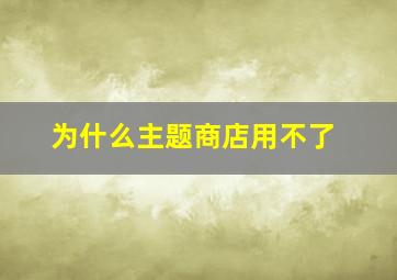 为什么主题商店用不了