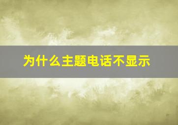 为什么主题电话不显示