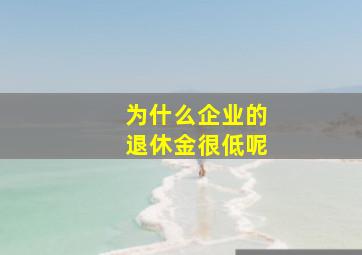 为什么企业的退休金很低呢