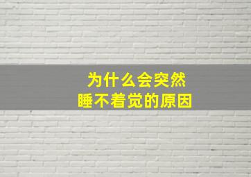 为什么会突然睡不着觉的原因