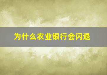 为什么农业银行会闪退