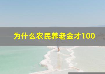 为什么农民养老金才100