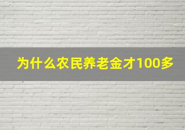 为什么农民养老金才100多