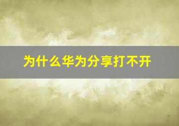 为什么华为分享打不开