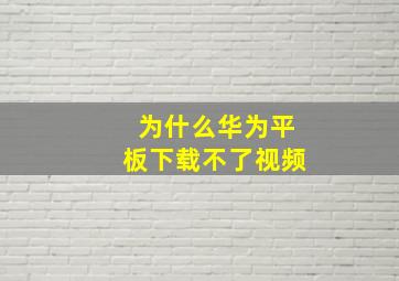 为什么华为平板下载不了视频