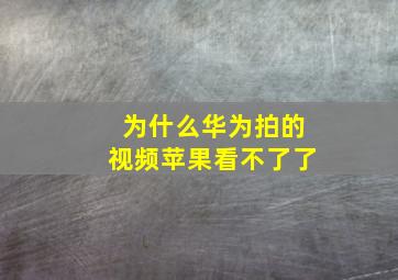 为什么华为拍的视频苹果看不了了