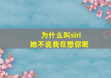 为什么叫siri她不说我在想你呢