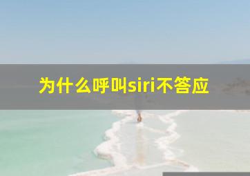 为什么呼叫siri不答应