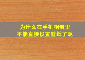 为什么在手机相册里不能直接设置壁纸了呢