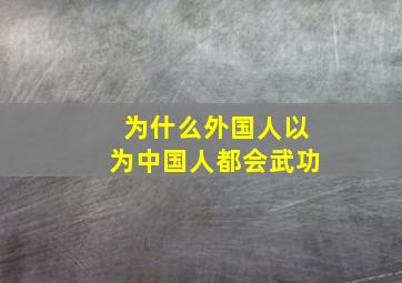 为什么外国人以为中国人都会武功