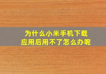 为什么小米手机下载应用后用不了怎么办呢