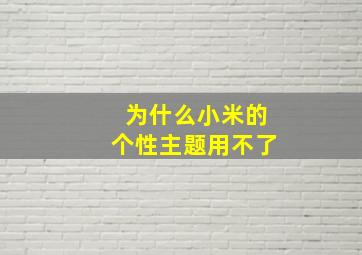 为什么小米的个性主题用不了