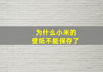 为什么小米的壁纸不能保存了