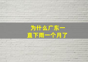 为什么广东一直下雨一个月了