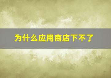 为什么应用商店下不了