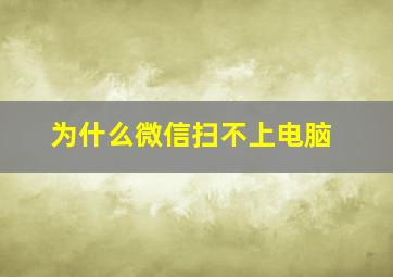 为什么微信扫不上电脑